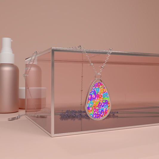 659 Graffiti Pink Pendant Necklace