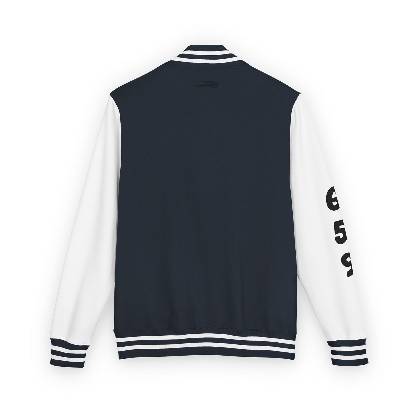 Unisex 659 Heavyweight Letterman Jacket  (White/Black Accents)