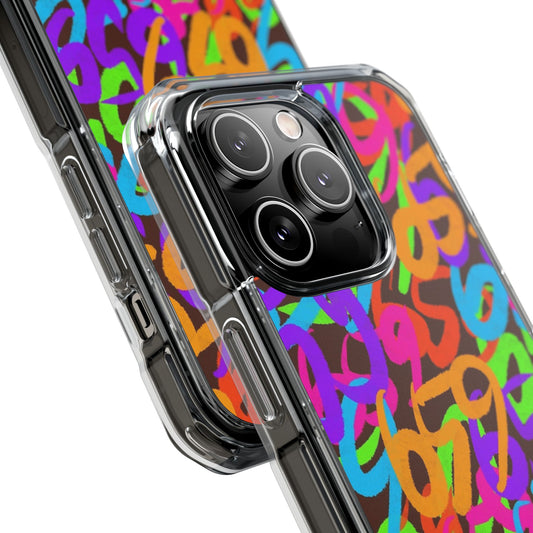 659 Graffiti Magnetic Clear Impact Phone Case (Brown)