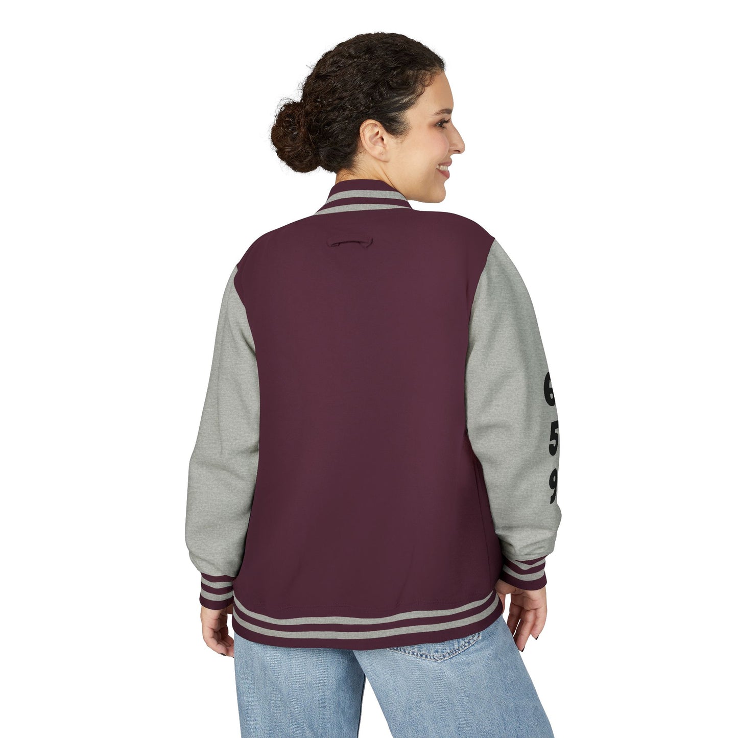 Unisex 659 Heavyweight Letterman Jacket  (White/Black Accents)