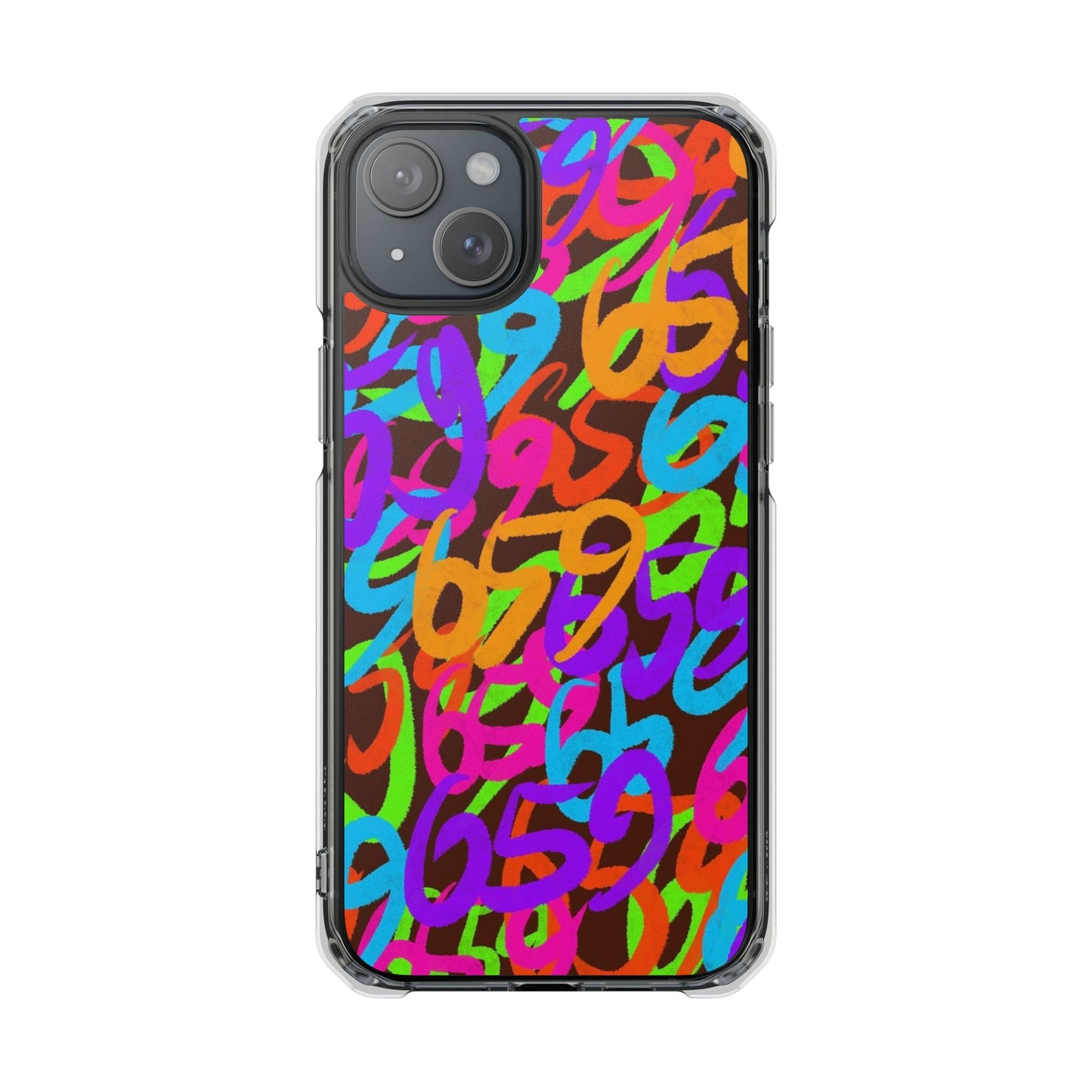 659 Graffiti Magnetic Clear Impact Phone Case (Brown)