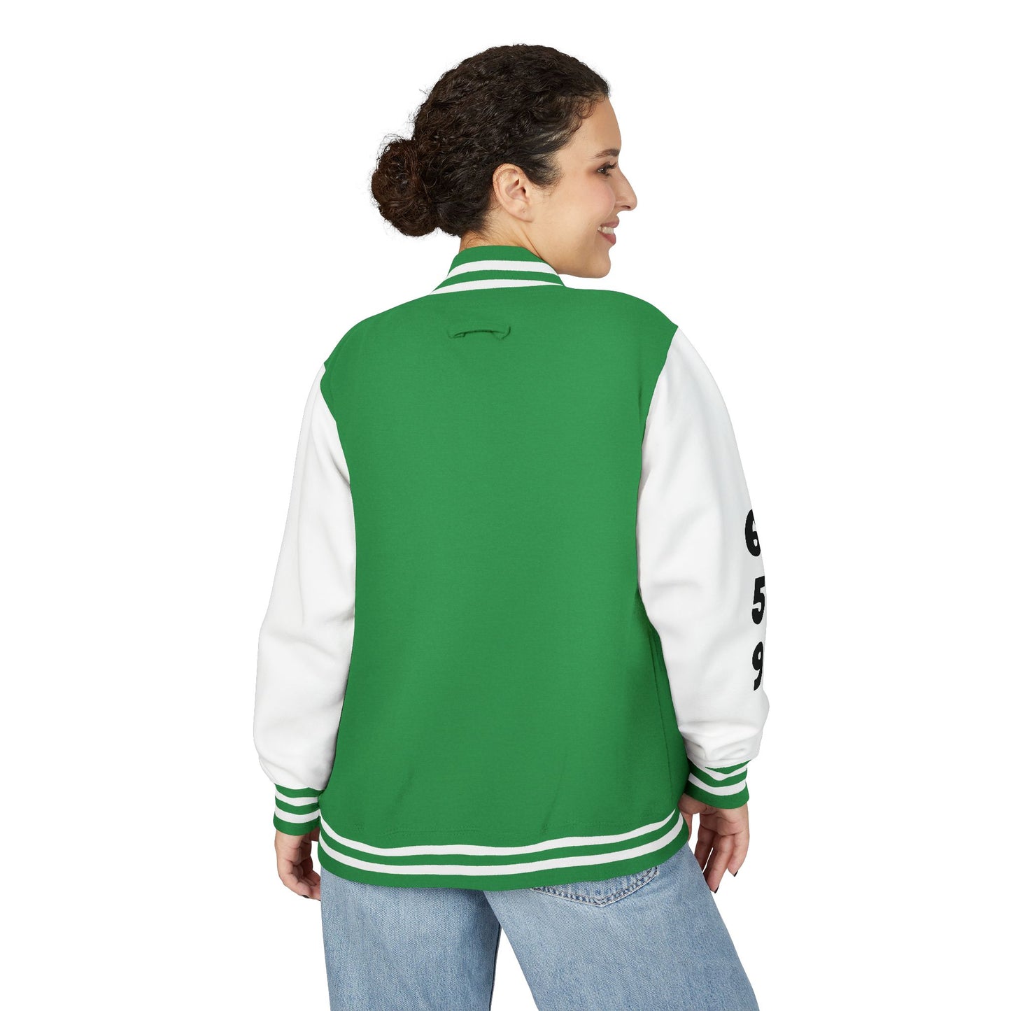 Unisex 659 Heavyweight Letterman Jacket  (White/Black Accents)