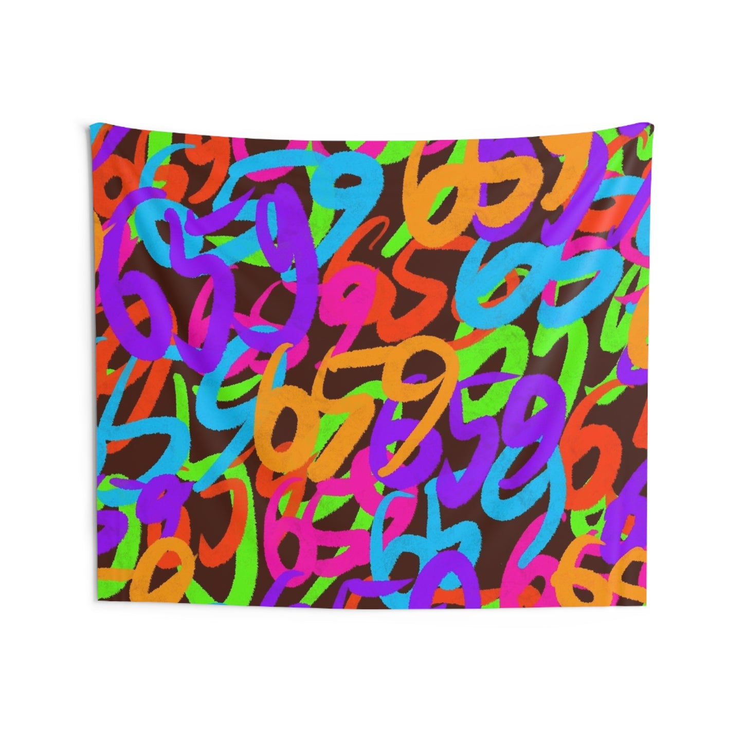 659 Graffiti Indoor Wall Tapestry (Brown)