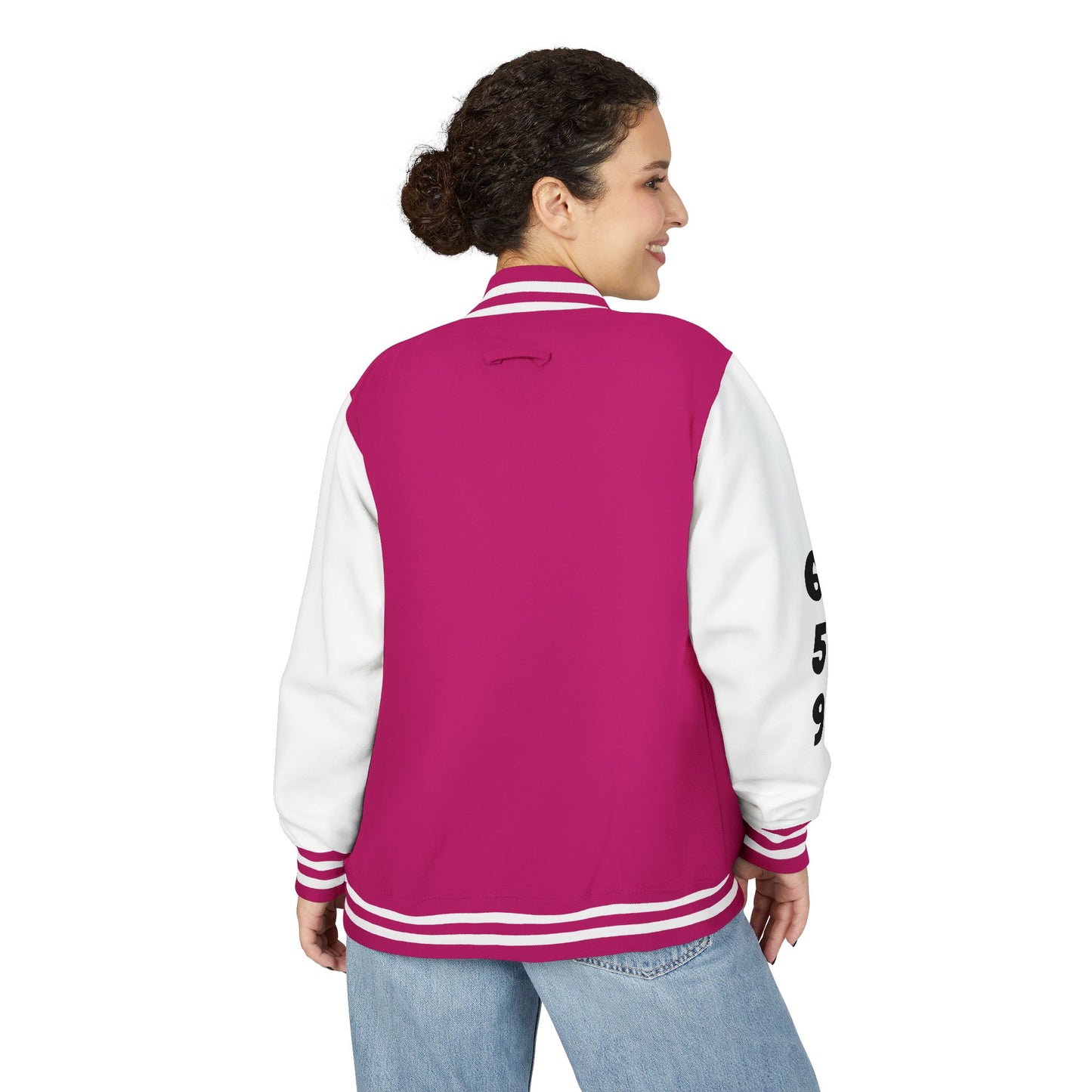 Unisex 659 Heavyweight Letterman Jacket  (White/Black Accents)