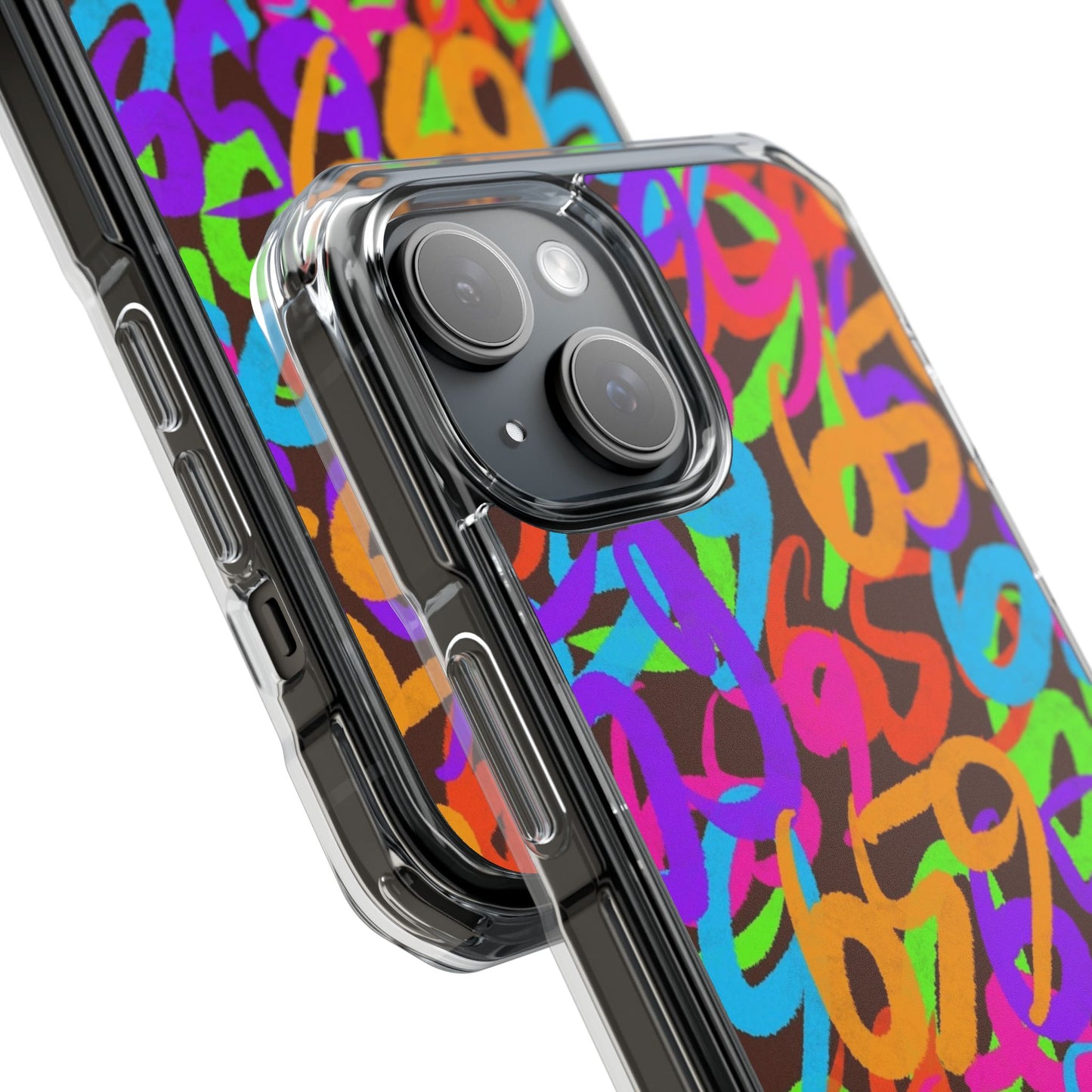 659 Graffiti Magnetic Clear Impact Phone Case (Brown)