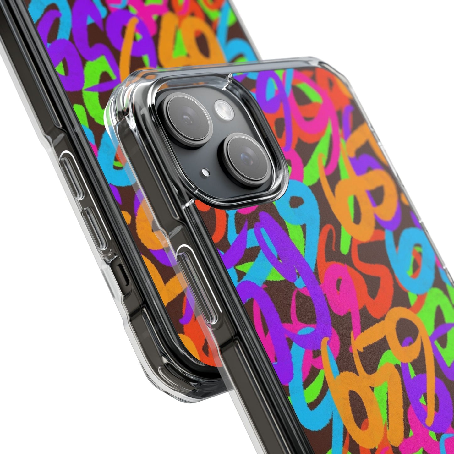 659 Graffiti Magnetic Clear Impact Phone Case (Brown)