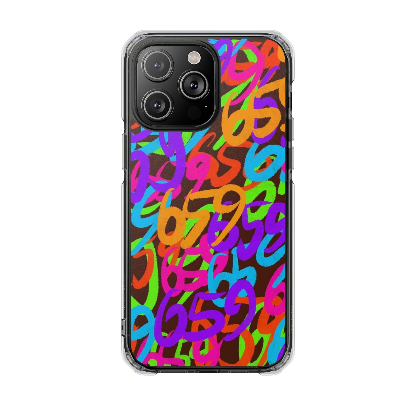 659 Graffiti Magnetic Clear Impact Phone Case (Brown)