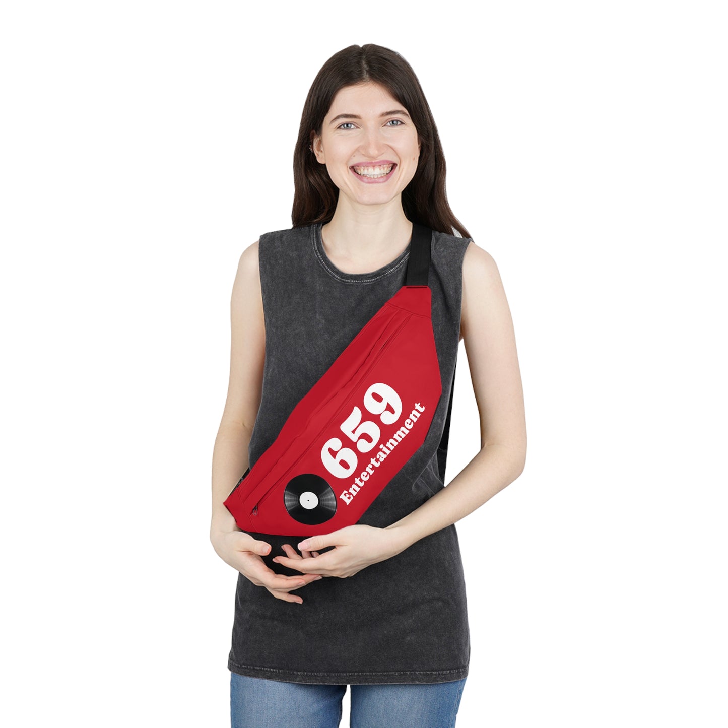 659 Vinyl Record Large Fanny Pack Red