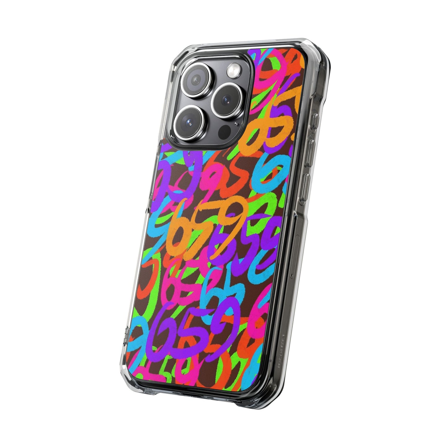 659 Graffiti Magnetic Clear Impact Phone Case (Brown)