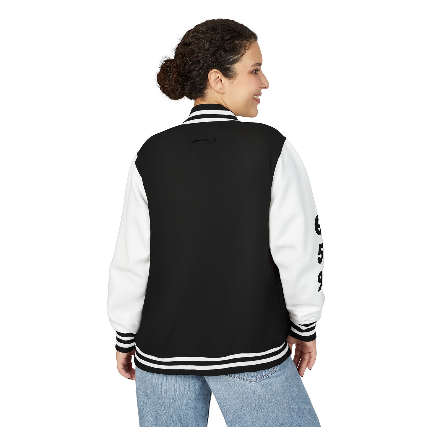 Unisex 659 Heavyweight Letterman Jacket  (White/Black Accents)