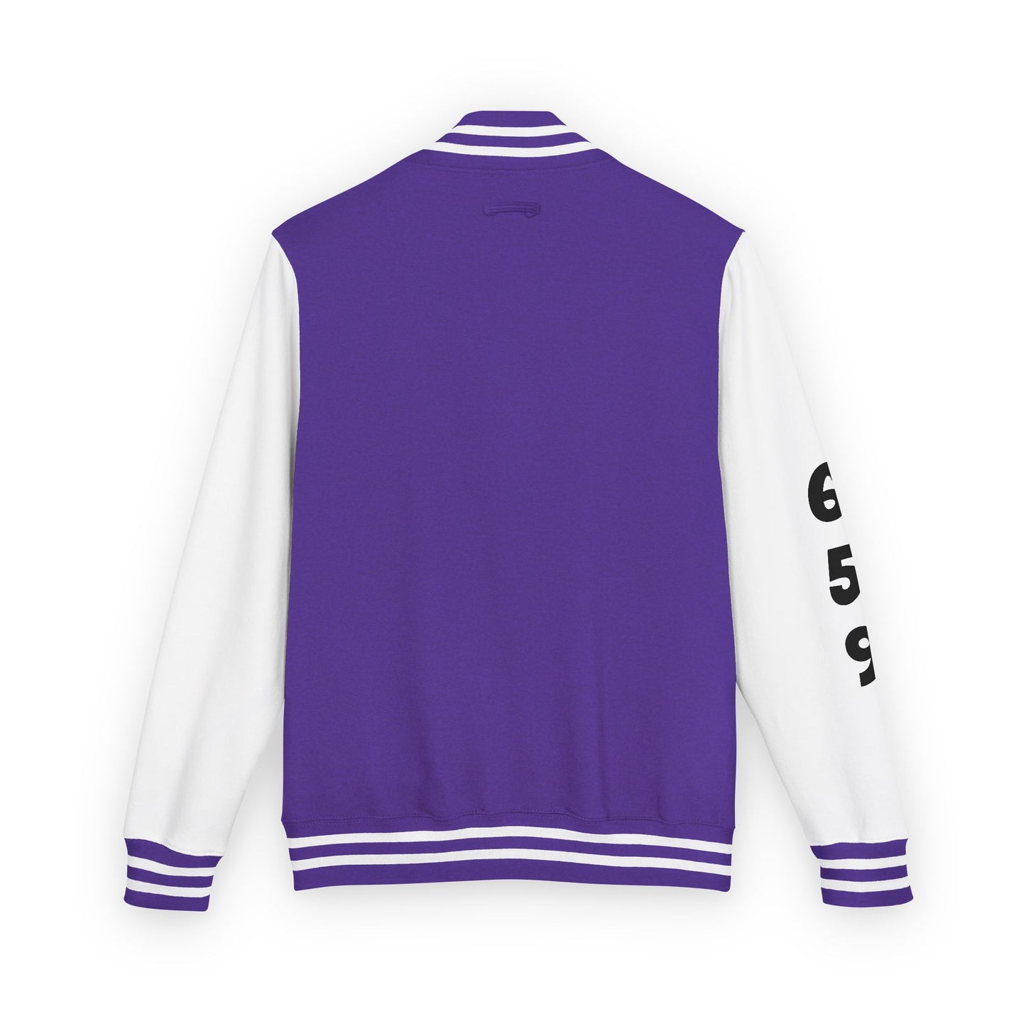 Unisex 659 Heavyweight Letterman Jacket  (White/Black Accents)