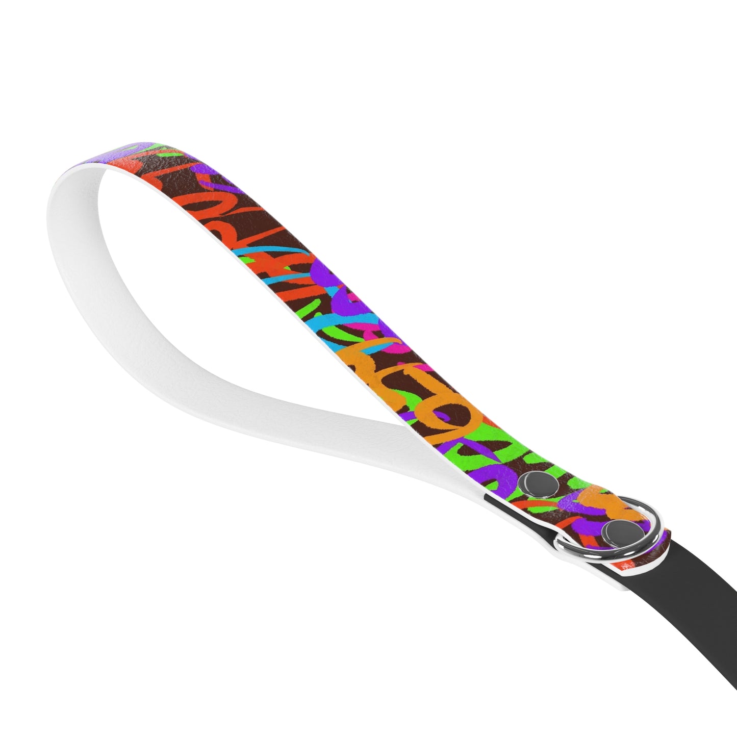 659 Graffiti Print Leash (Brown)