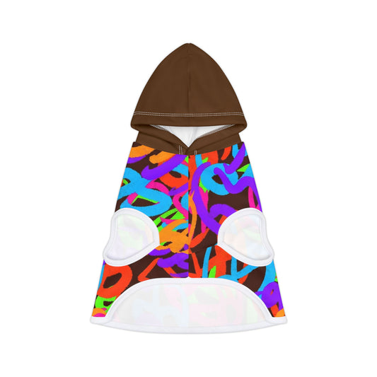 659 Graffiti Pet Hoodie (Brown)