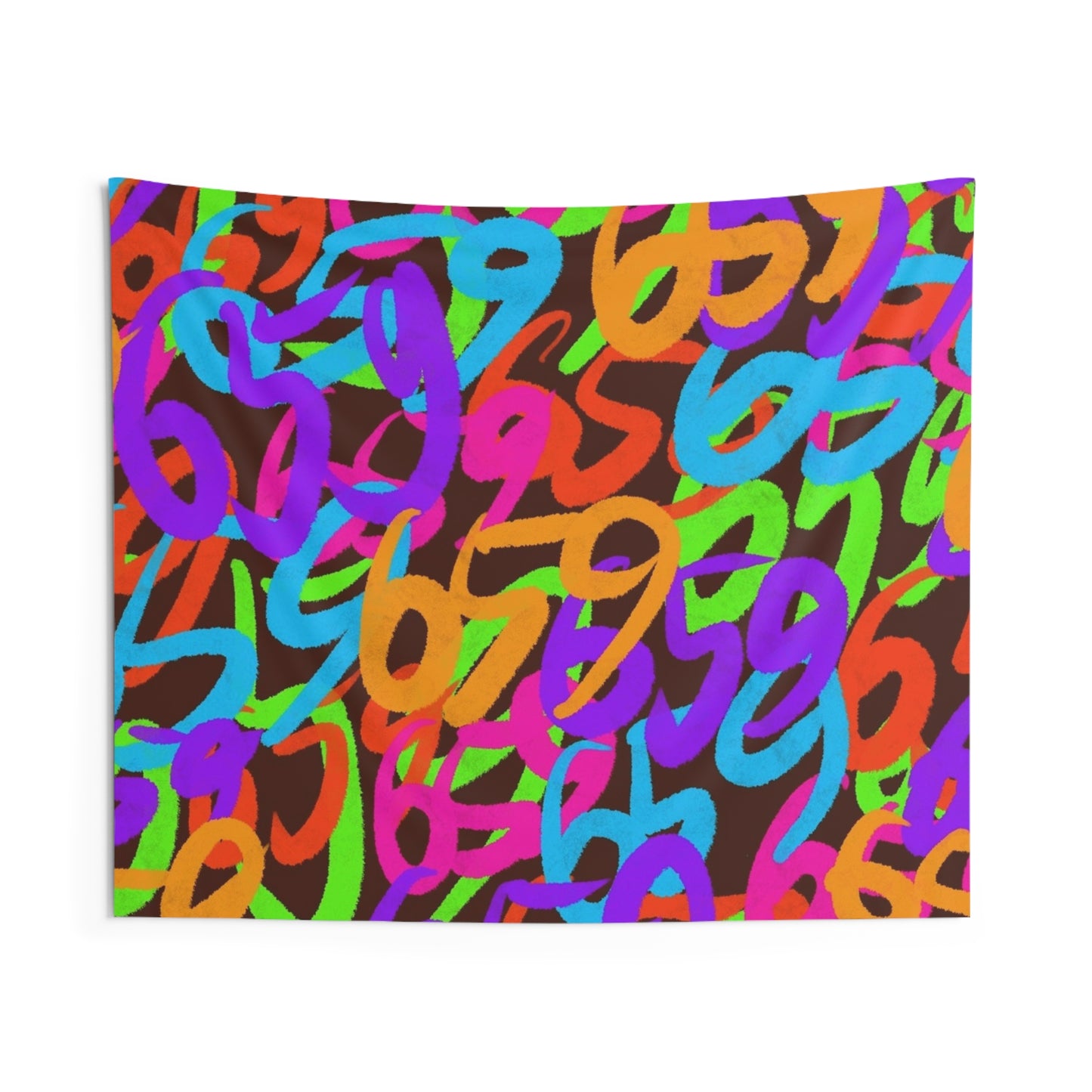 659 Graffiti Indoor Wall Tapestry (Brown)