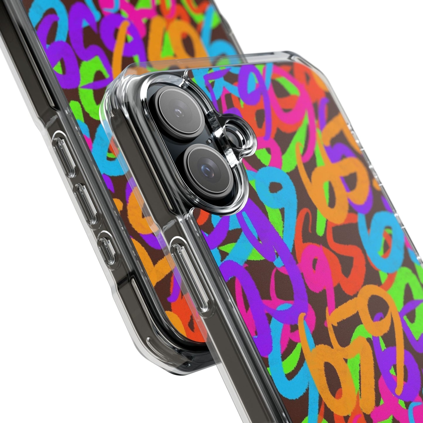 659 Graffiti Magnetic Clear Impact Phone Case (Brown)
