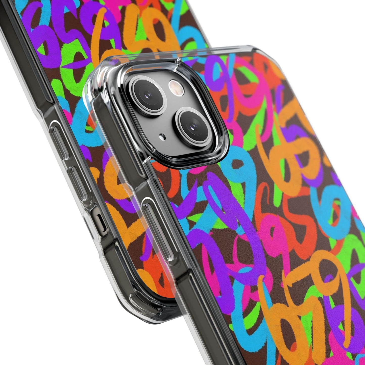 659 Graffiti Magnetic Clear Impact Phone Case (Brown)