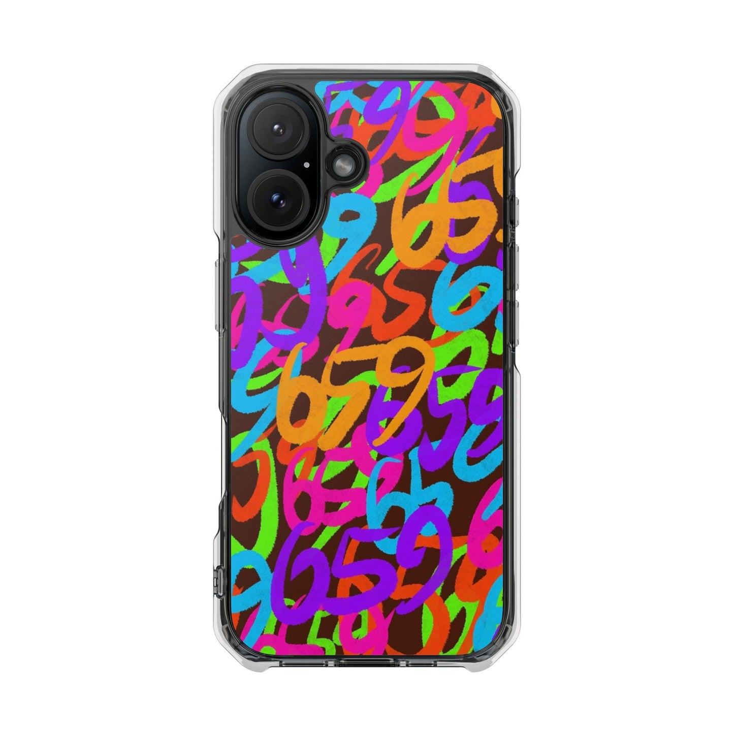 659 Graffiti Magnetic Clear Impact Phone Case (Brown)