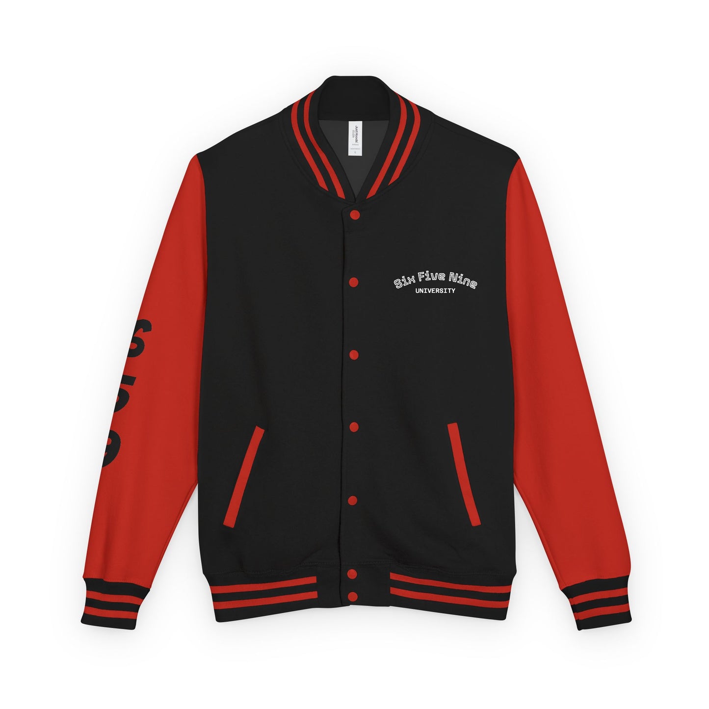Unisex 659 Heavyweight Letterman Jacket  (White/Black Accents)