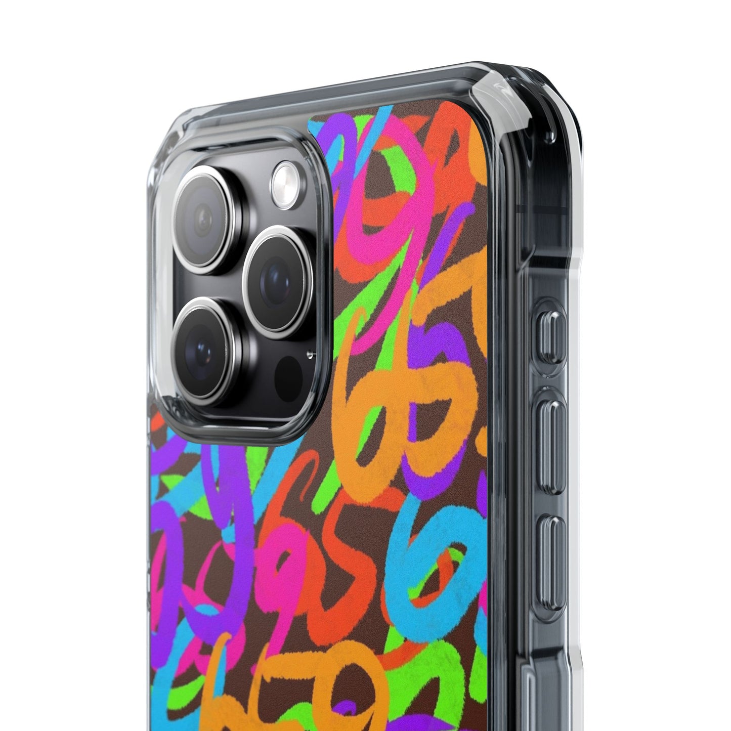 659 Graffiti Magnetic Clear Impact Phone Case (Brown)