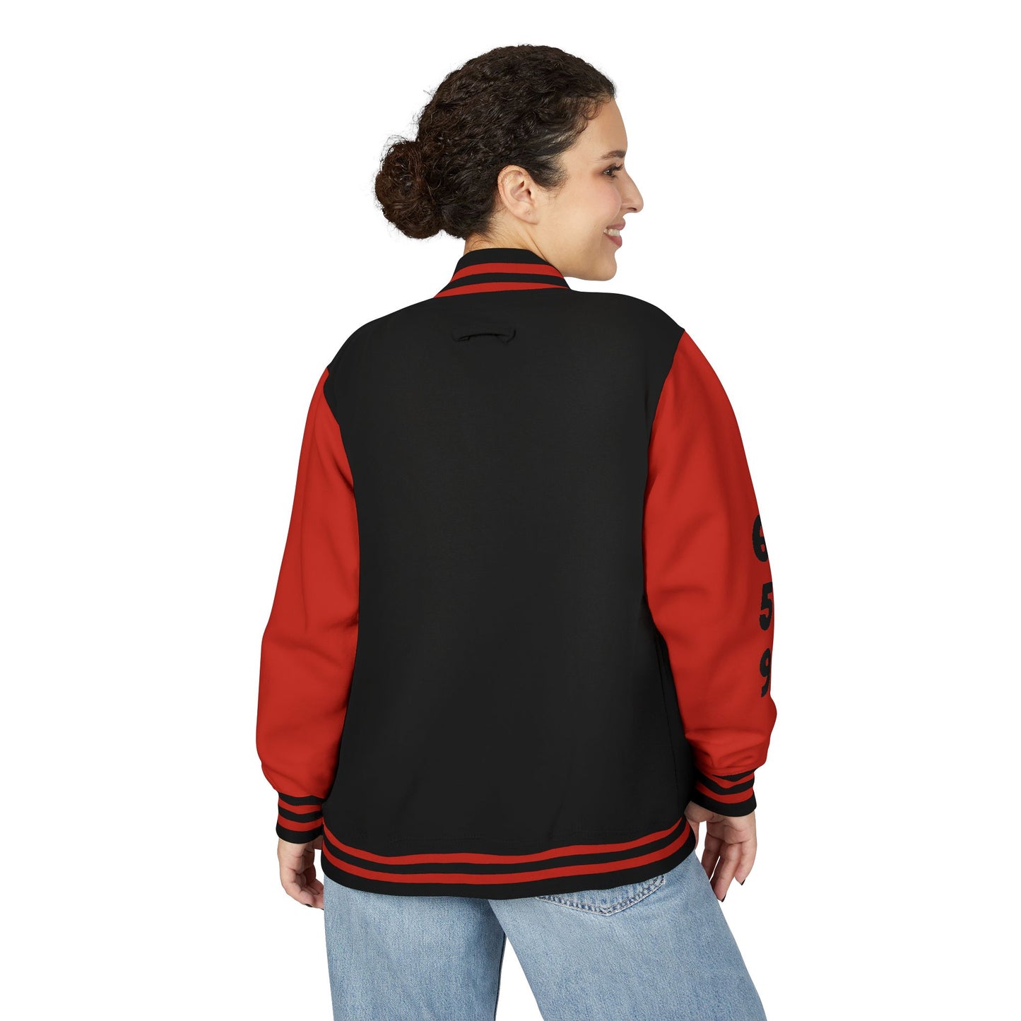 Unisex 659 Heavyweight Letterman Jacket  (White/Black Accents)