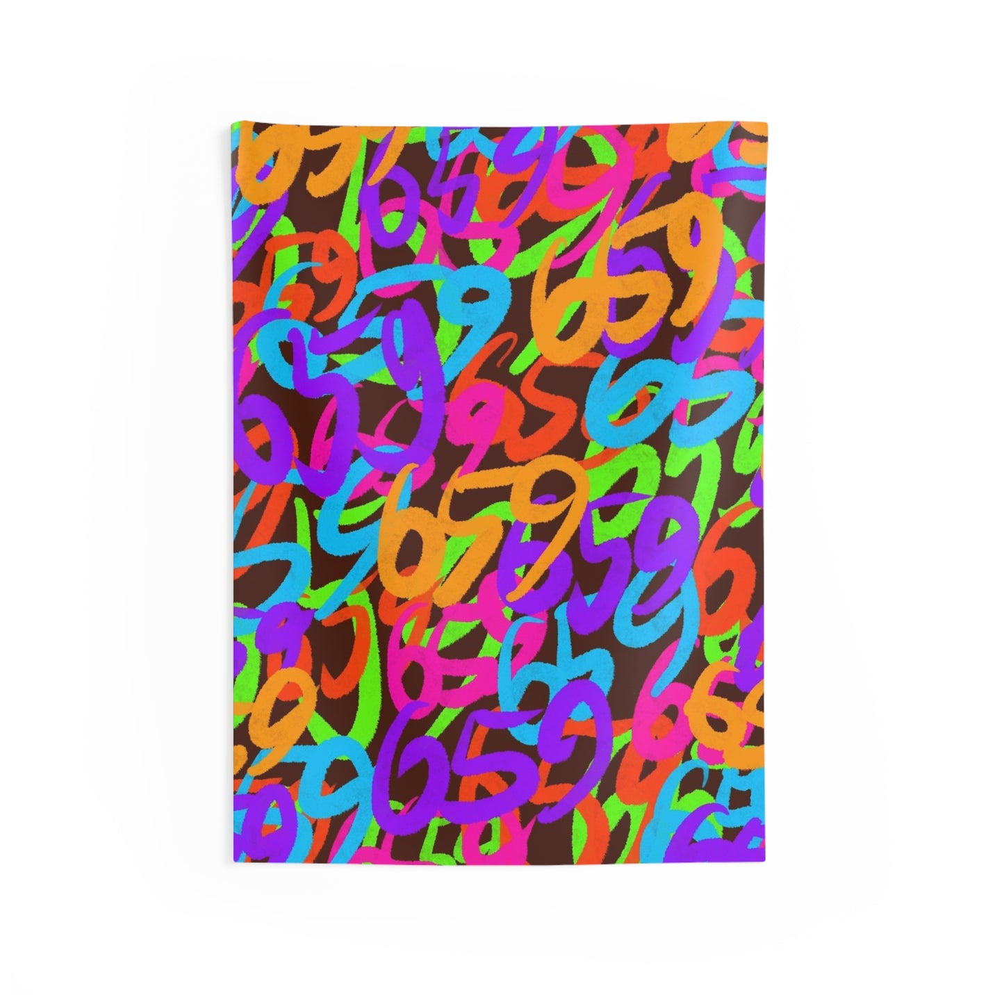 659 Graffiti Indoor Wall Tapestry (Brown)