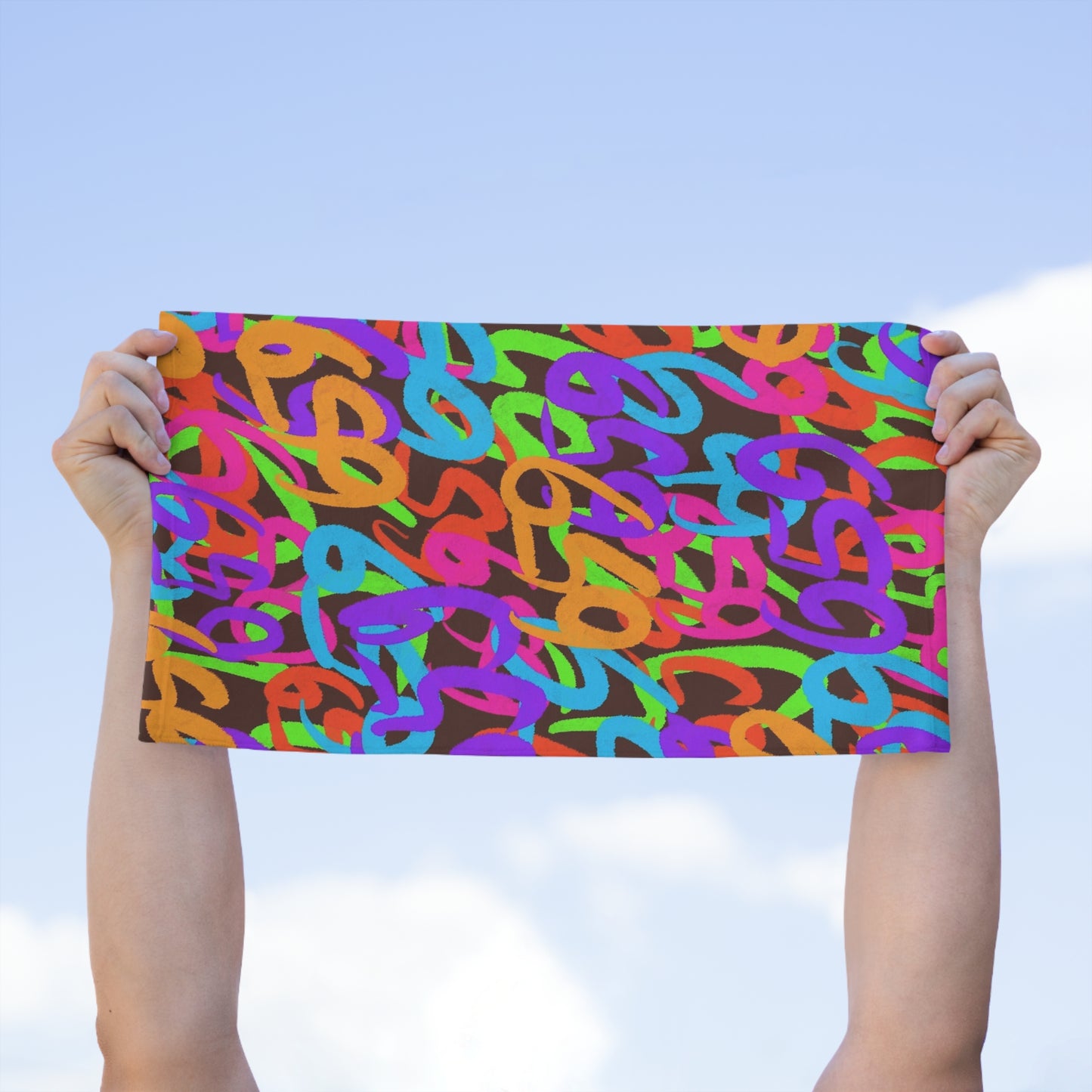 659 Graffiti Rally Towel, 11x18 (Brown)