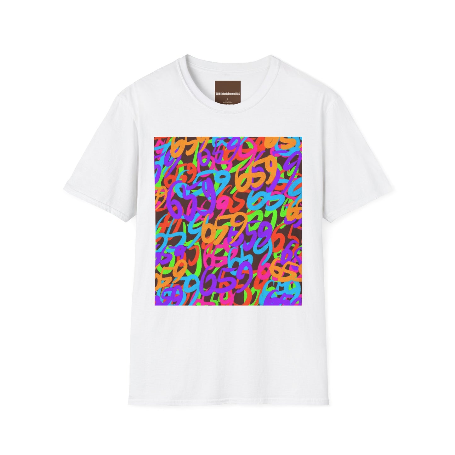 659 Graffiti Unisex Softstyle T-shirt (White/Brown)