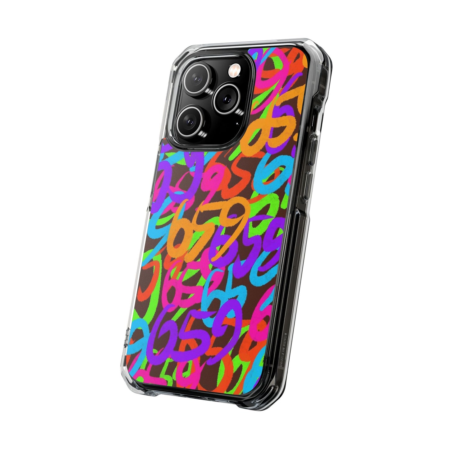 659 Graffiti Magnetic Clear Impact Phone Case (Brown)