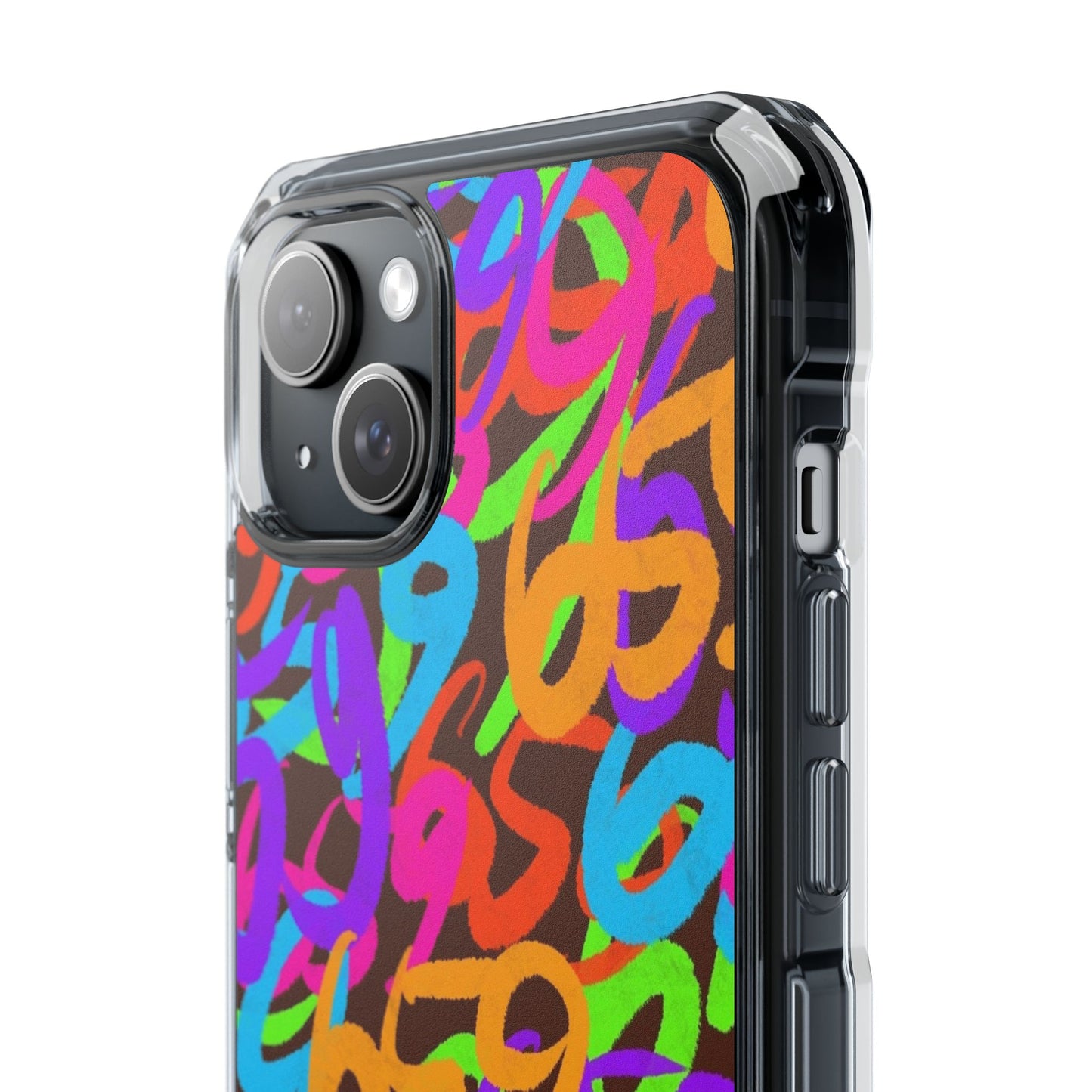 659 Graffiti Magnetic Clear Impact Phone Case (Brown)