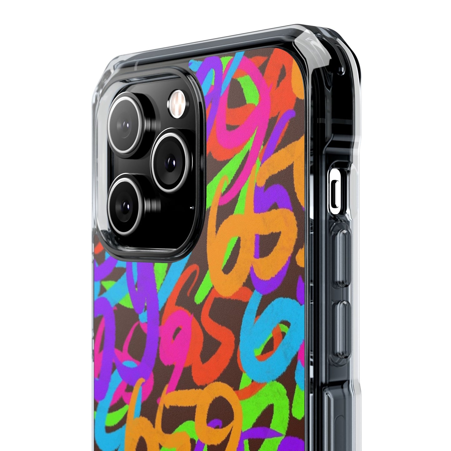 659 Graffiti Magnetic Clear Impact Phone Case (Brown)