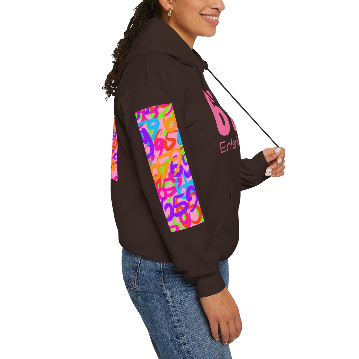 659 Dark Chocolate Cherry Unisex Heavy Blend™ Sweatshirt (Dark Chocolate/Pink)