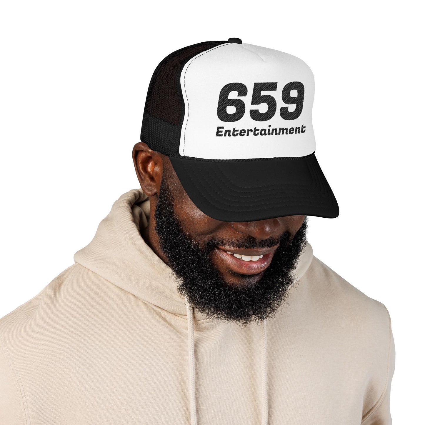659 Black & White Trucker (Embroidery)