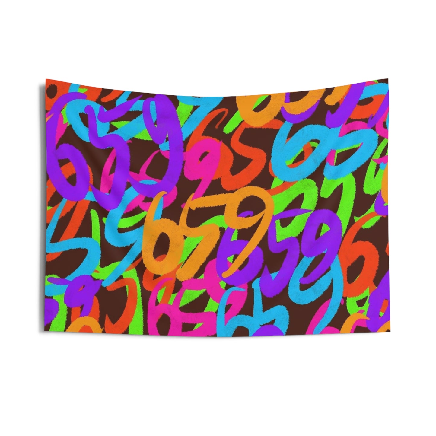 659 Graffiti Indoor Wall Tapestry (Brown)