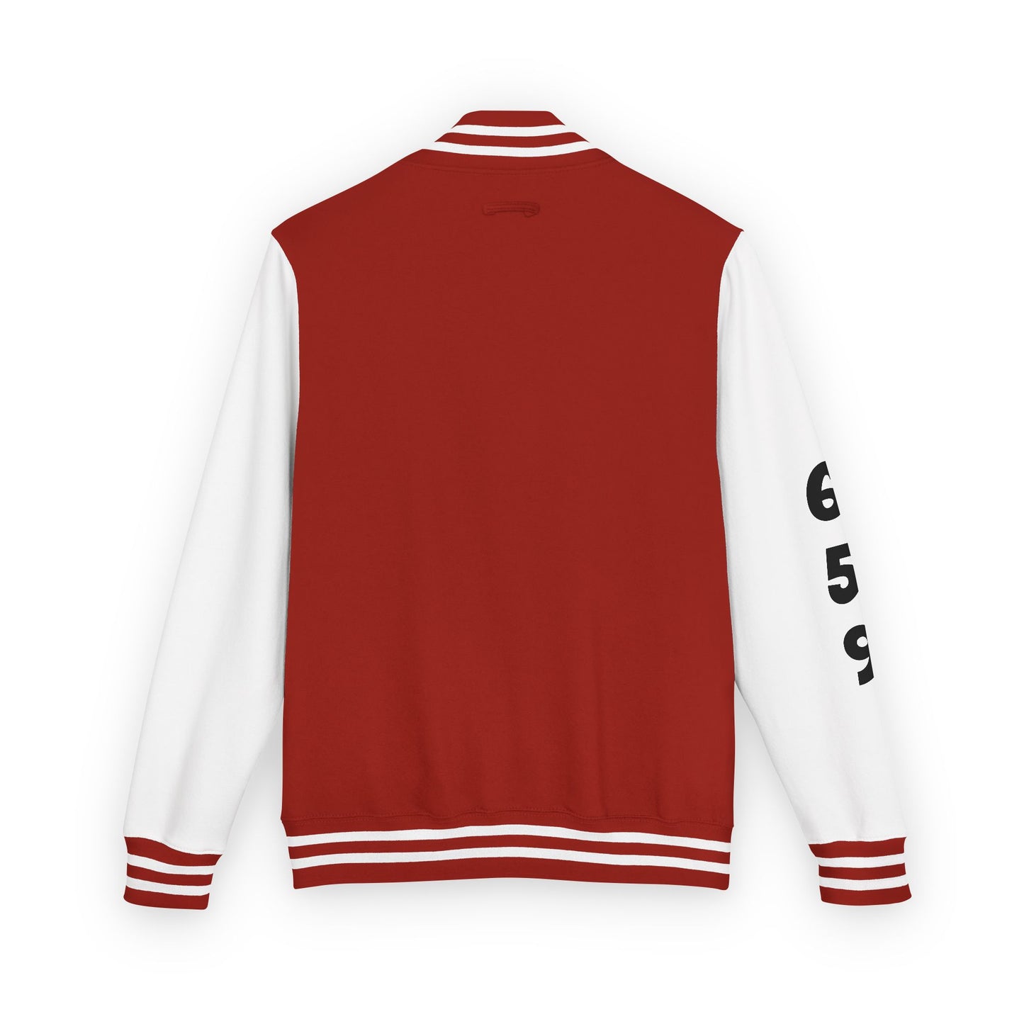 Unisex 659 Heavyweight Letterman Jacket  (White/Black Accents)