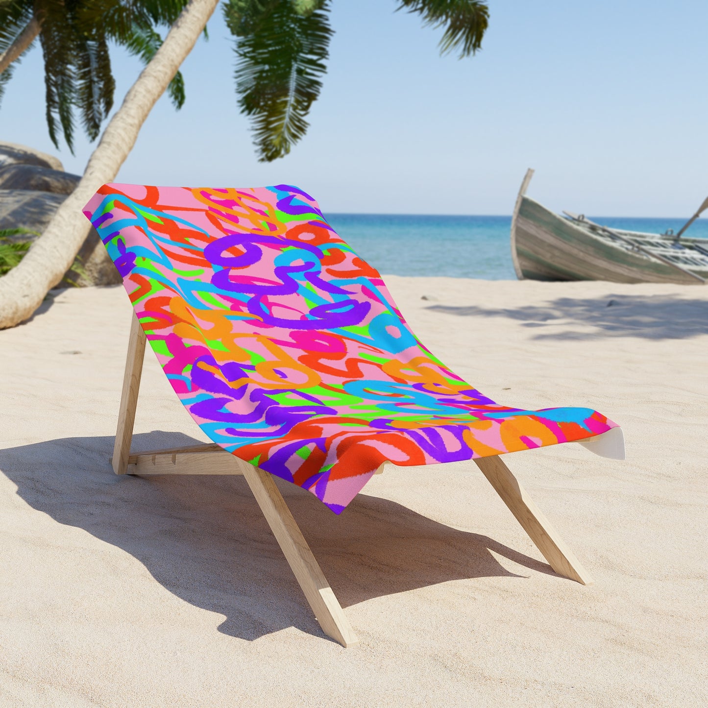 659 Graffiti Pink Beach Towel