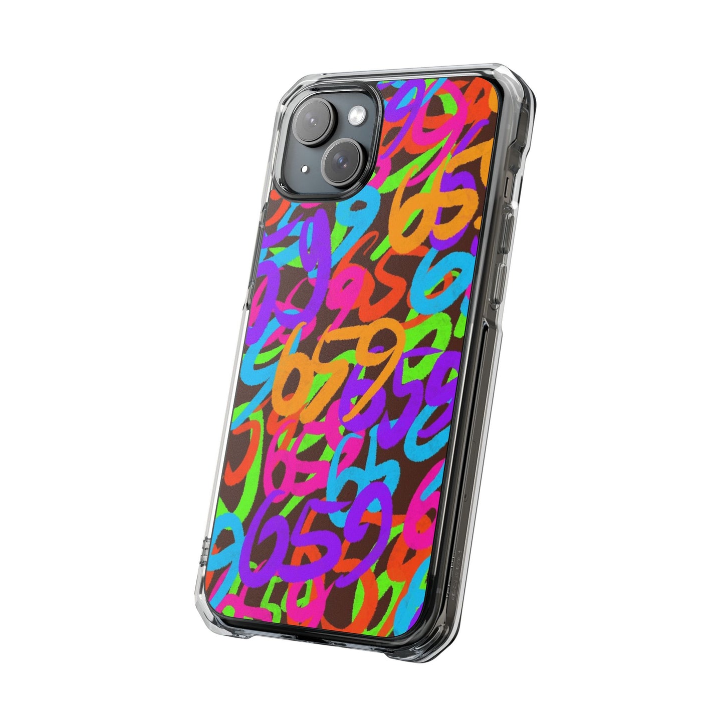 659 Graffiti Magnetic Clear Impact Phone Case (Brown)