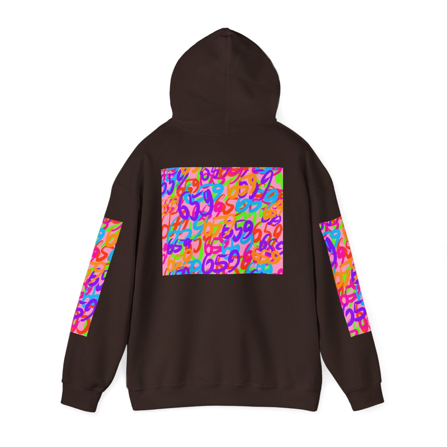 659 Dark Chocolate Cherry Unisex Heavy Blend™ Sweatshirt (Dark Chocolate/Pink)