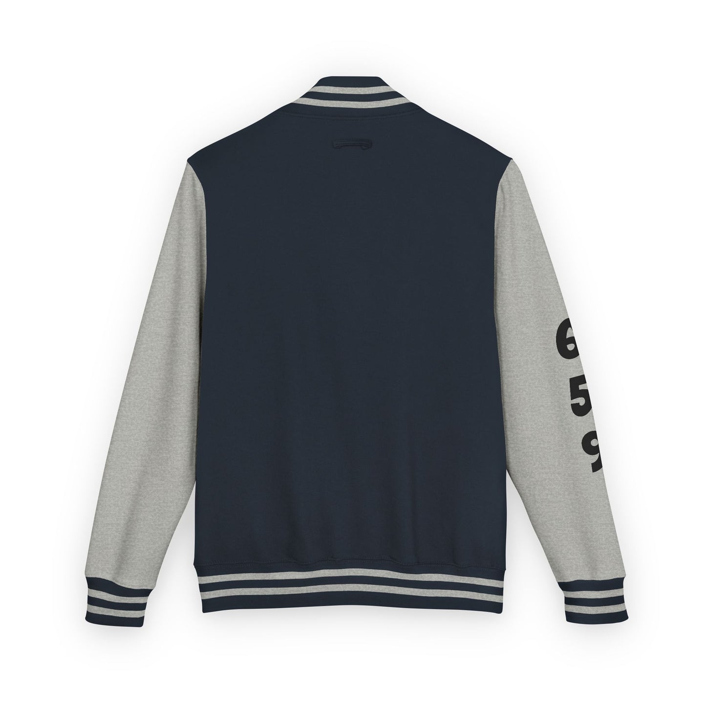 Unisex 659 Heavyweight Letterman Jacket  (White/Black Accents)