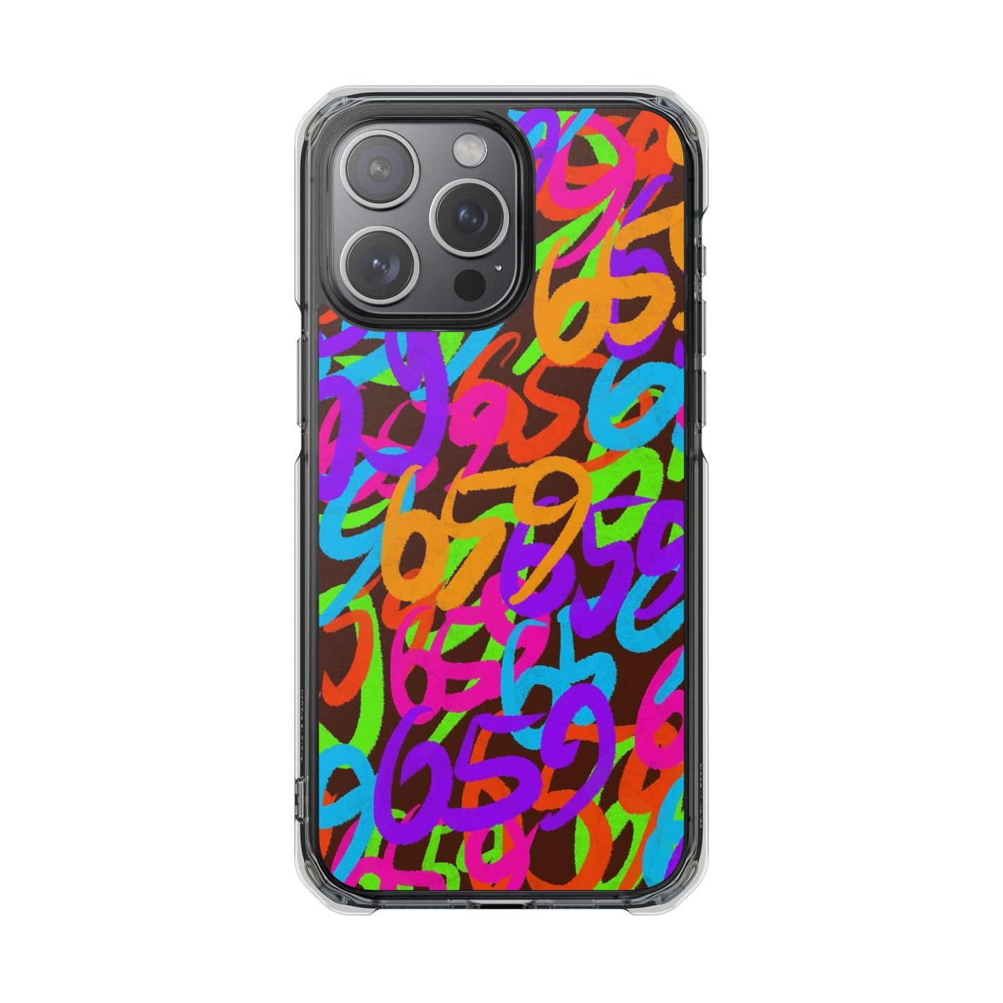 659 Graffiti Magnetic Clear Impact Phone Case (Brown)