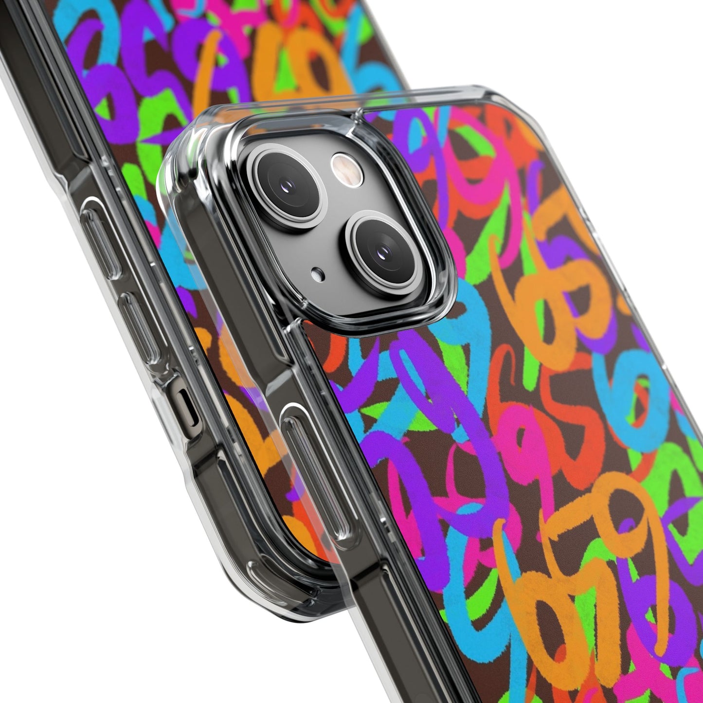 659 Graffiti Magnetic Clear Impact Phone Case (Brown)