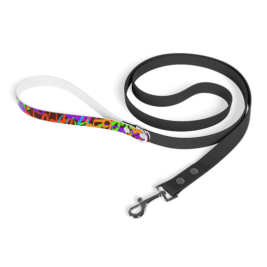 659 Graffiti Print Leash (Brown)